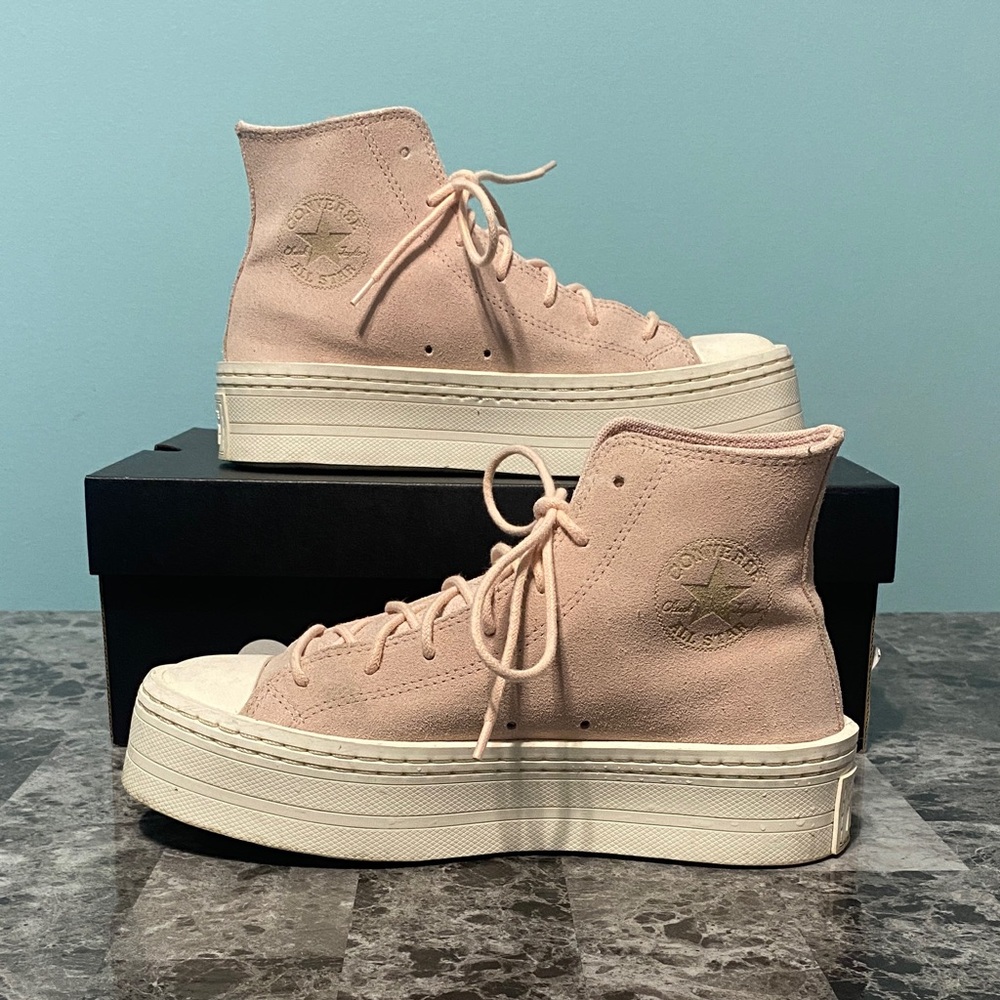 Converse Pink CTAS Modern Lift High-Top Sneakers - Size 8